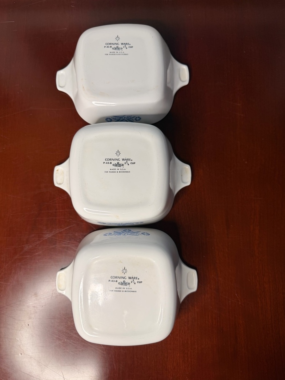 Set of 7 (4 lids) Blue Cornflower Corningware Casserole Dish set - Picture 7 of 9
